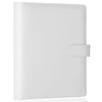 Папка-регистратор Antner формата A5 с 6 кольцами для формата A5, планировщик, папка-регистратор из искусственной кожи, бюджетная папка с запасными листами, папка-органайзер с отрывными листами белый