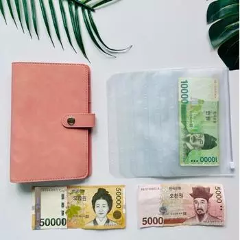 Папка-регистратор Cocoring House, домашняя бухгалтерская книга, ежедневник, 6 отверстий, мини-кошелек, розовый, 1 шт.