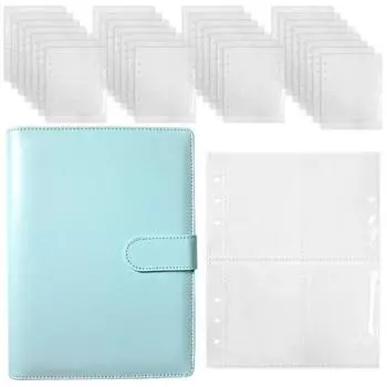 Папка-регистратор для покера с 6 отверстиями в пастельных тонах (В комплекте 30 листов) фотоальбом на 4 карточки, карман для фотоальбома, организация и хранение фотографий