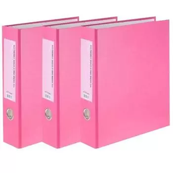 Папка-регистратор Eco Cheongwoon Eco с D-образными кольцами А4, 7 см, 3 отверстия, розовая, 3 шт.