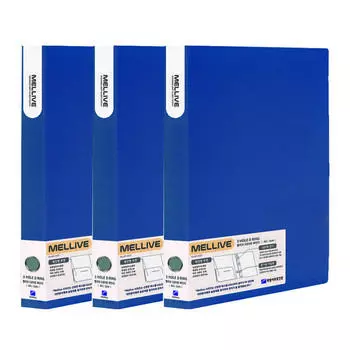 Папка-регистратор Melive с D-образными кольцами, 3 отверстия, темно-синяя, 3 шт.