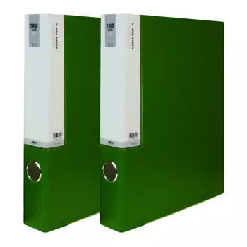 Папка-регистратор Midas с D-образным кольцом, индексный тип, 3 отверстия, формат А4, 3 см, зеленая, 2 шт.