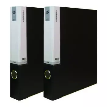 Папка-регистратор Midas с D-образным кольцом, индексный тип, 3 отверстия, формат А4, 3 см, черная, 2 шт.