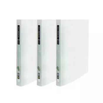 Папка-регистратор Noble Transparent Frontier Premium A4 2 см с D-образными кольцами и 3 отверстиями, белая, 3 упаковки