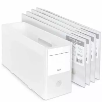 Папка-регистратор Plus Box PP + набор из 5 штук, прозрачная, белая, половинного размера 76003E