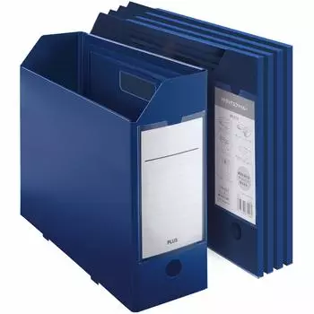 Папка-регистратор Plus File Box PP Box A4 темно-синий набор из 5 + 76-0055