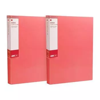 Папка-регистратор Tucobee Dono Clear A4, 40 листов, розовая, 2 шт.