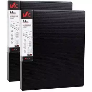 Папка-регистратор VIC New Material 40 с 3 отверстиями, черная, 2 шт.