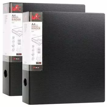 Папка-регистратор VIC с D-образными кольцами, 5 см, 3 отверстия, черная, 2 шт.