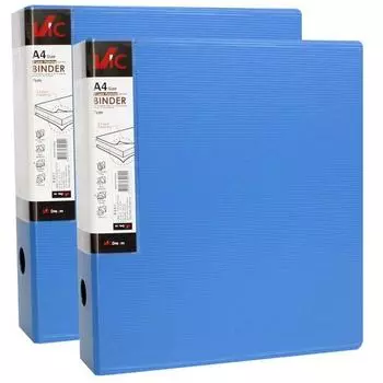 Папка-регистратор VIC с D-образными кольцами, 7 см, 3 отверстия, синяя, 2 шт.