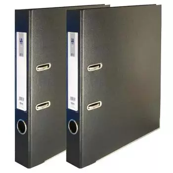 Папка-регистратор WizOffice LA Lever Arch Min 5 см, черная, 2 шт.