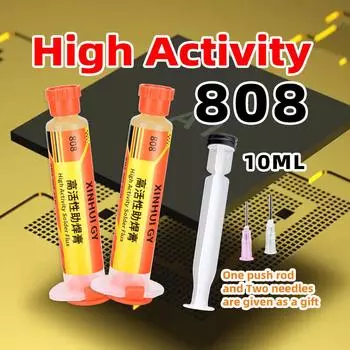 Паяльная паста RA-808, высокая активность, не требует промывки, новое канифольное паяльное масло BGA, флюс для пайки плат мобильных телефонов