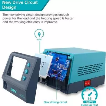 Паяльная станция Bakon BK969S с нагревательным сердечником t12 мощностью 65 Вт, большим экраном и цифровым дисплеем, бессвинцовый паяльник с постоянной температурой US 100-240V