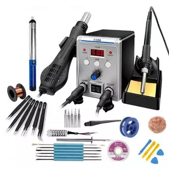Паяльная станция Eruntop 8586 с цифровым дисплеем, электрический паяльник с горячим воздухом, сварочный аппарат для ремонта iPhone Rools US 110V-127V