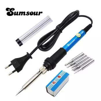 Паяльная станция с регулируемой температурой, 220 В/110 В, 60 Вт, с 5 железными головками