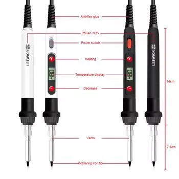 Паяльник 60 Вт/80 Вт с регулируемой температурой, электрическая паяльная станция, мини-ручка, термокарандаш, сварочные инструменты для ремонта 110V US PLUG