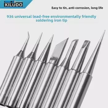 Паяльник Jinruikang 936 с постоянной температурой и сменными головками: Хром, Нож, Острый, Подкова, Отвертка.