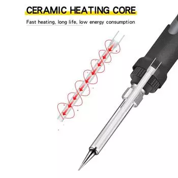 Паяльник с цифровым дисплеем, электронный паяльник, портативный паяльник с регулируемой температурой EU-plug чёрный