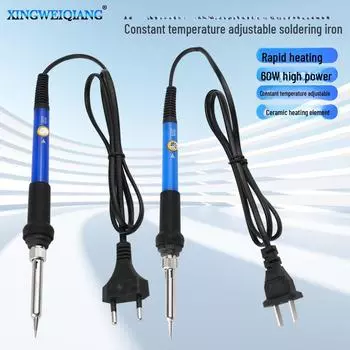 Паяльник с регулируемой температурой 60 Вт, ремонтный инструмент - круглая/плоская вилка, 220 В 220V national standard flat plug