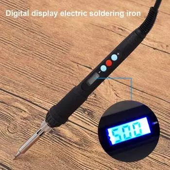 Паяльник с ЖК-дисплеем, быстрый нагрев, паяльник из АБС-пластика с силиконовым защитным рукавом, электрический ремонт EU Plug
