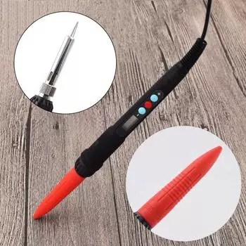 Паяльник, ЖК-дисплей, быстрый нагрев, паяльник из АБС-пластика, инструмент с силиконовой защитой EU Plug