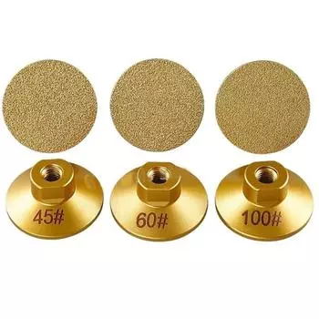 Паяная кромка Паяный абразивный полировальный камень 45/60/100# Профильный шлифовальный круг Мрамор Резьба M10