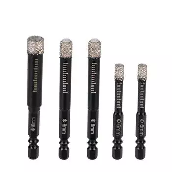 Паяное сухое сверло для мрамора, кирпича, керамики, гранита, стекла, открывалка для отверстий, открывание отверстий, 5/6/8/10/12/16 мм, шестигранный хвостовик сверла