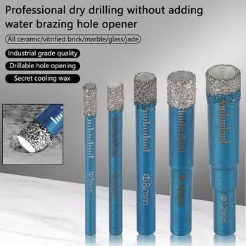 Паяное сухое сверло для открытия отверстий в мраморе, кирпиче, керамике, граните, стекле, инструмент для сверления отверстий, шестигранный хвостовик сверла 5/6/8/10/12 мм 6-6-8-8mm
