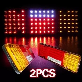Пара 12 В светодиодных задних фонарей, 5 функций, для прицепа, каравана, грузовика, 98 светодиодов 2PCS