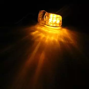 Пара 6 светодиодов желтого цвета, 12 В, мигалка для мотоцикла, велосипеда, мини-сигнал поворота Black