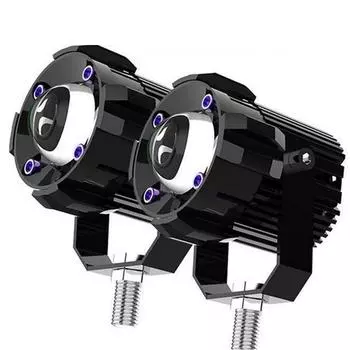 Пара алюминиевых мотоциклетных ламп головного света мощностью 60 Вт, светодиодные желтые и белые противотуманные фары, светодиодные фары для вождения