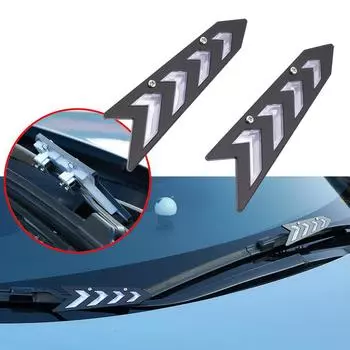 Пара автомобильных стеклоочистителей Spolier Wiper Aid Protector Separator Presser Universal для сбора воды во время дождя красный