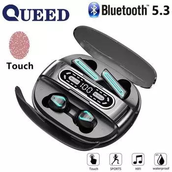 Пара беспроводной Bluetooth-гарнитуры TWS-вкладыши с шумоподавлением, спортивная гарнитура с тяжелыми басами чёрный