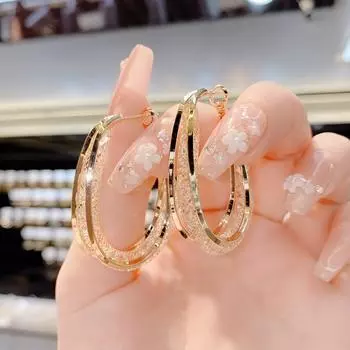 Пара блестящих серег - Повседневная и стильная очаровательная элегантность, для женских подарков на все случаи жизни золотой