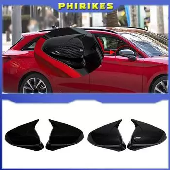 Пара боковых крышек зеркал для Seat Leon MK4 Cupra 2020-2025, отделка зеркала заднего вида, дополнительная отделка зеркала заднего вида