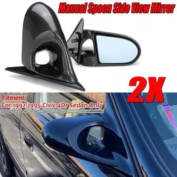 Пара боковых зеркал заднего вида из углеродного волокна для Honda Civic 4dr 1992-1995 гг.
