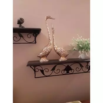 Пара целующихся уток и лебедей для домашнего декора - 29 см (Алюминий, Золотой ) золотистый