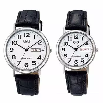 Пара часов Дешевые водонепроницаемые черные часы Citizen [Citizen Q&Q] Мужские женские A202A203-304 []