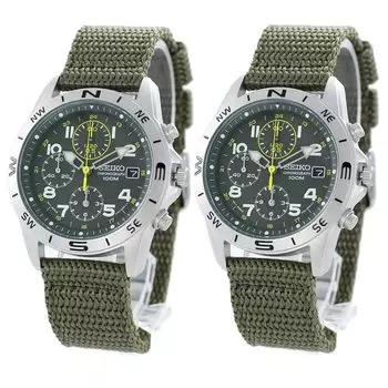 Пара часов футляр для хранения часов дата календарь в комплекте хаки зеленый snd377rsnd377r [Seiko] мужские женские [предмет]