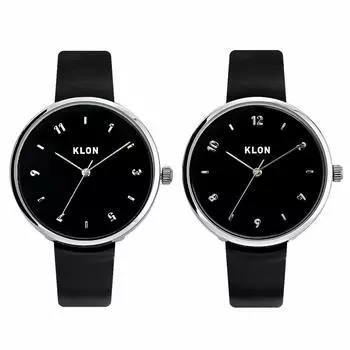 Пара часов Популярные часы Простые стильные часы для пары KLON PASS TIME ELFIN [ЧЕРНАЯ ПОВЕРХНОСТЬ] 38 мм