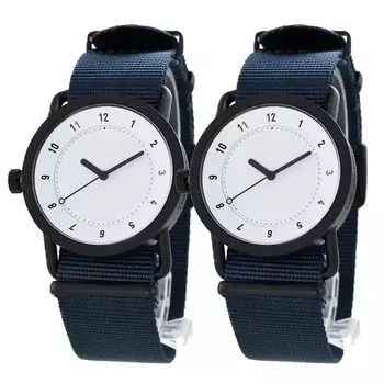 Пара часов унисекс одного размера синий пояс НАТО портативный футляр для часов в комплекте часы TID [Tid Watches] мужские женские 1020012310200123-dcase [Товар]