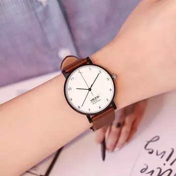 Пара часов женские студенческие ретро-личность простые повседневные кварцевые поясные часы для женщин