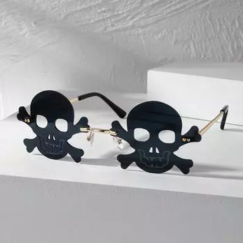 Пара черепов новые безрамные забавные танцевальные очки для Хэллоуина . чёрный