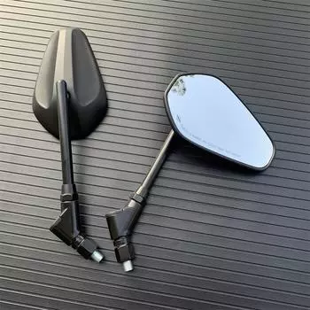 Пара черных боковых зеркал заднего вида с нитью 10 мм для мотоцикла, скутера, квадроцикла, Honda, Yamaha, Suzuki, Kawasaki, BMW, Triumph чёрный