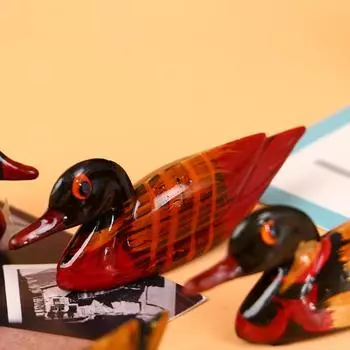 Пара держателей палочек для еды в виде утки-мандаринки из ретро-смолы для украшения дома 5.5*1.7*2.5cm