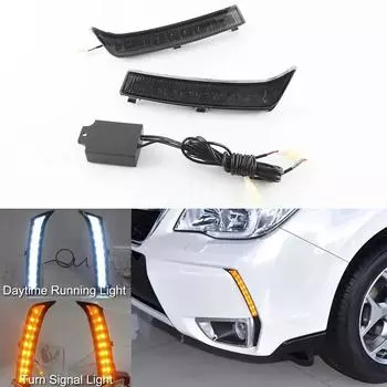 Пара дневных ходовых огней ДХО, указателей поворота, противотуманных фар для Subaru Forester 2013-18