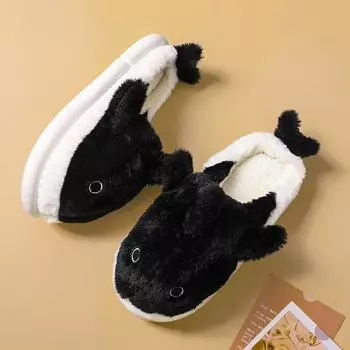 Пара домашних тапочек, пушистые тапочки для дома, личные мужские хлопковые туфли, утолщенные бархатом, легкие, новое поступление, горячая распродажа 36-37 чёрный