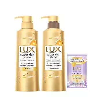 Пара дозаторов для шампуня-кондиционера LUX по 400 г каждый Super Rich Shine Damage Repair с бонусом