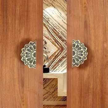 Пара дверных ручек Mandala 15.24 см, ручки для входной двери, антикварная стандартная ручка