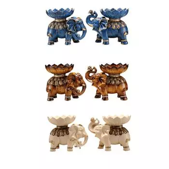 Пара фигурок слонов с фруктовым подносом из смолы ручной работы для свадебной вечеринки